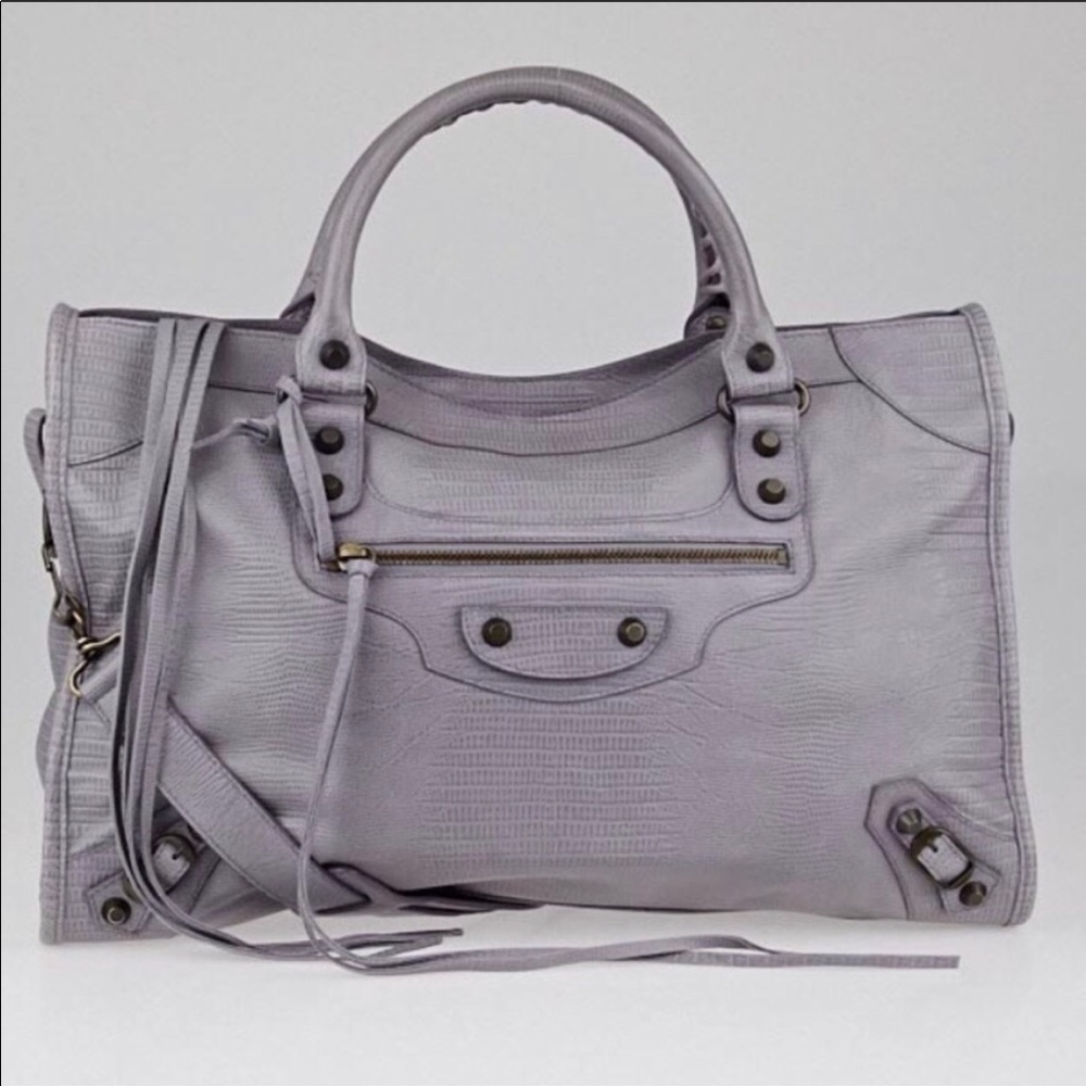 Balenciaga Lilac Lizard City Bag Special Edition